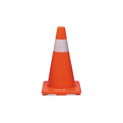 Traffic Cone, 18h x 10w x 10d, Orange / Silver