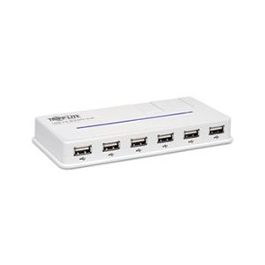 10-Port USB 2.0 Hub, 6-1 / 5w x 3d x 3 / 4h, White