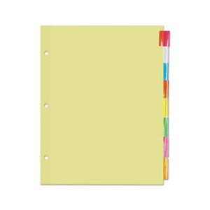 Economical Insertable Index, Multicolor Tabs, 8-Tab, Letter, Buff, 24 Sets / Box