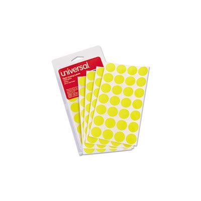 Self-Adhesive Removable Color-Coding Labels, 3 / 4" dia, Yellow, 1008 / Pack