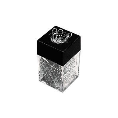 Paper Clips w / Magnetic Dispenser, Wire, 1 3 / 8", Silver, 12 / 100 Carton Boxes