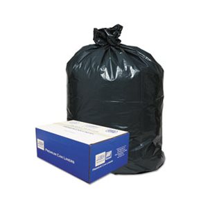 2-Ply Low-Density Can Liners, 31-33gal, .63 Mil, 33 x 39, Black, 250 / Carton