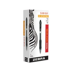 Sarasa Retractable Gel Pen, Black Ink, Bold, Dozen