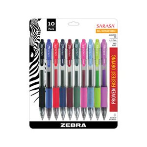 Sarasa Retractable Gel Pen, Assorted Ink, Medium, 10 / Pack