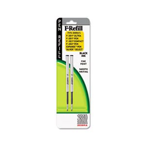 Refill for F301, F301 Ultra, F402, 301A, Spiral Ballpoint, Fine, Black, 2 / Pack